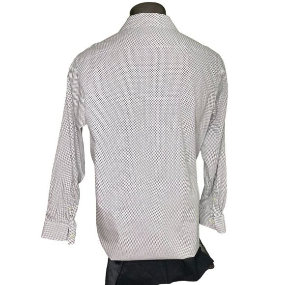 Mens Michael Kors Button Up Dress Shirt Tailored Fit Size L Blue c White Blue c - Picture 6 of 9